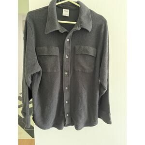 Victoria's Secret Pink Jr M Black Fleece Top Lounge  Oversized Sustainable Indie